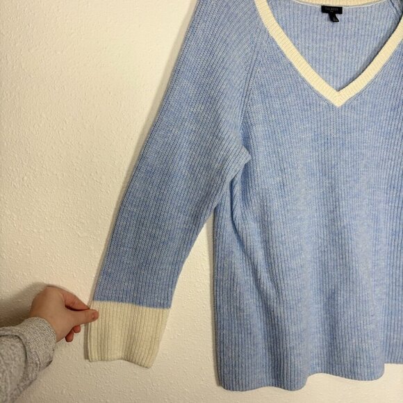 Talbots Plus Size Light Blue V-Neck PullOver Sweater Size: 1x - Picture 5 of 8